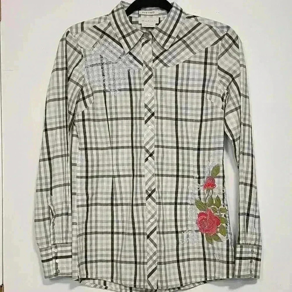 Ariat Womens Fitted Embellished Western Shirt Size S - Picture 1 of 10